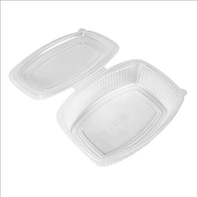 RÉCIPIENT AVEC COUVERCLE CHARNIÈRE 1500 ML 23,3x17,8x6,3 CM TRANSPARENT PP (200 UNITÉS)