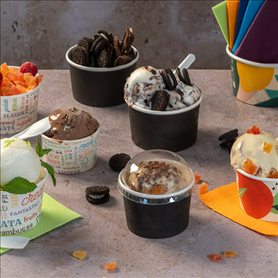 POTS À GLACES 70 ML 210 + 18PE G/M2 Ø 6,5x3,9 CM NOIR CARTON (2000 UNITÉS)