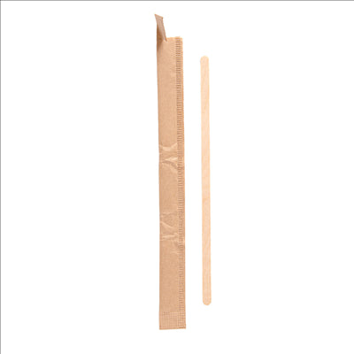 AGITATEURS CAFÉ EN SACHET KRAFT  0,6x14x0,1 CM NATUREL BOIS (500 UNITÉS)