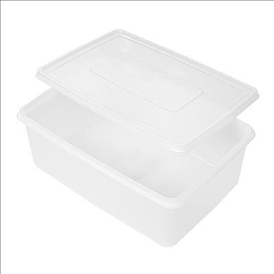 RÉCIPIENT ALIMENTS + COUVERCLE INCORPORÉ 3150 ML 26x18x10 CM BLANC PP (1 UNITÉ)