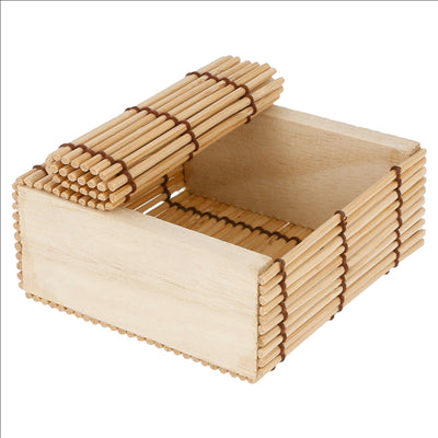 PETITES BOÎTES SUSHI  8,5x8,5x4 CM NATUREL BAMBOU (50 UNITÉS)