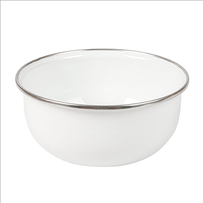 BOLS AVEC COUVERCLE 'ENAMELWARE' 700 ML Ø 14x6,1 CM BLANC ACIER ÉMAILLÉ (6 UNITÉS)