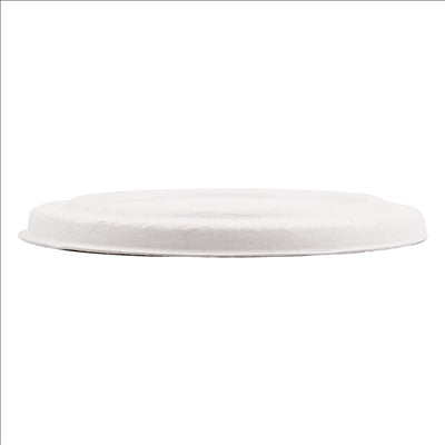 COUVERCLES POUR POTS 228.86 'BIONIC'  Ø 12x1,2 CM BLANC BAGASSE (500 UNITÉS)