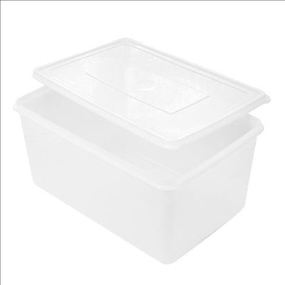 RÉCIPIENT ALIMENTS + COUVERCLE INCORPORÉ 6750 ML 30x20x15 CM BLANC PP (1 UNITÉ)