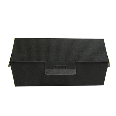 BOÎTES HAMBURGER 'THEPACK' 230 G/M2 17,6x16,8x7,8 CM (XL WIDER) NOIR CARTON ONDULÉ NANO-MICRO (300 UNITÉS)