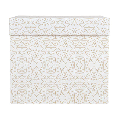 BOÎTES PATISSERIES HAUTES SANS FENÊTRE 'THEPACK DECO' 330 G/M2 35,6x35,6x30,5 CM BLANC CARTON ONDULÉ MICROCANAL (30 UNITÉS)