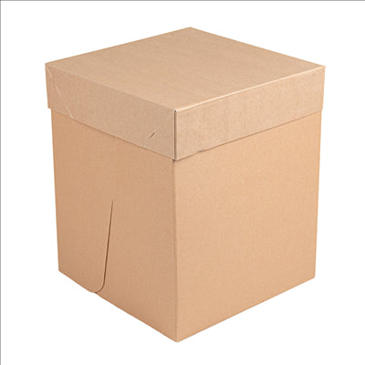 BOÎTES PATISSERIES HAUTES SANS FENÊTRE 'THEPACK' 320 G/M2 25,4x25,4x30,5 CM NATUREL CARTON ONDULÉ MICROCANAL (30 UNITÉS)