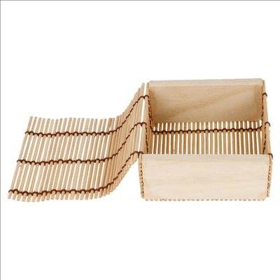 PETITES BOÎTES SUSHI  8,5x8,5x4 CM NATUREL BAMBOU (50 UNITÉS)