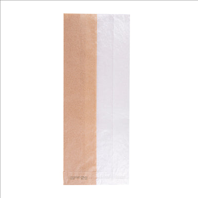 SACHETS POUR SANDWICHES AVEC FENÊTRE ECO 'CORNER WINDOW' 40 G/M2 12+6x30 CM NATUREL PARCH.INGRAISSABLE (250 UNITÉS)