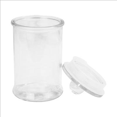 POT POUR STOCKER CYLINDRIQUE 650 ML Ø 10x18,3 CM TRANSPARENT VERRE (24 UNITÉS)