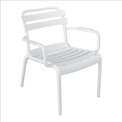 CHAISE EMPILABLE 'SUPRA-TEK'  55x64x75 CM BLANC PP (4 UNITÉS)