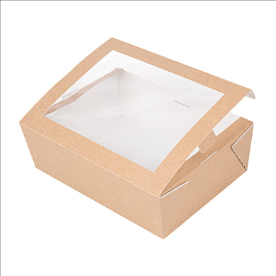 BOÎTES AVEC FENÊTRE 'THEPACK' 1980 ML 220 G/M2 + OPP 19,8x14x6,4 CM NATUREL CARTON ONDULÉ NANO-MICRO (150 UNITÉS)