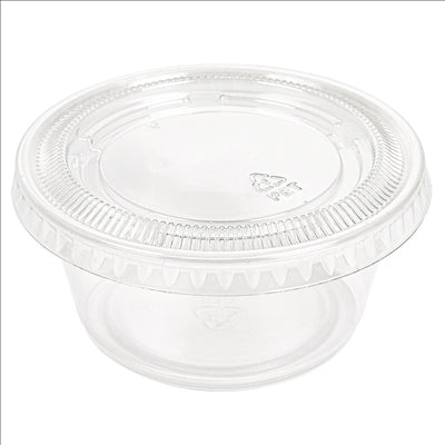 50 PETITS POTS + 50 COUVERCLES 100 ML Ø7,4x3,5 CM TRANSPARENT PP (24 UNITÉS)