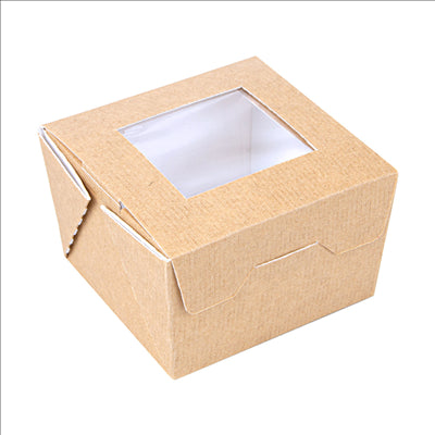 BOÎTES AVEC FENÊTRE 'THEPACK' 300 ML 220 G/M2 + OPP 8x7,5x5,5 CM NATUREL CARTON ONDULÉ NANO-MICRO (600 UNITÉS)