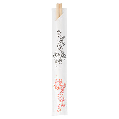 BAGUETTES CHINOISES EN SACHET  20 CM NATUREL BAMBOU (1000 UNITÉS)