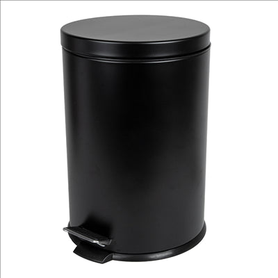 POUBELLE À PEDALE AVEC RÉCEPTACLE INTÉRIEUR 20 L Ø 29,5x44 CM NOIR ACIER (1 UNITÉ)