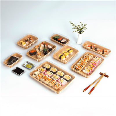 RÉCIPIENTS POUR "SUSHI"  20PE + 280 +16PE G/M2 16x9,1x2,4 CM NATUREL KRAFT (800 UNITÉS)