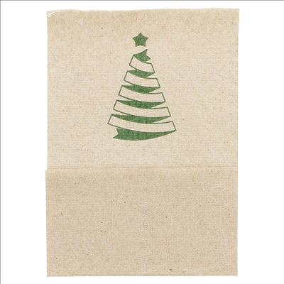 SERVIETTES MINI "CHRISTMAS" 1 PLI  23 G/M2 17x17 CM NATUREL OUATE RECYCLÉE (9600 UNITÉS)