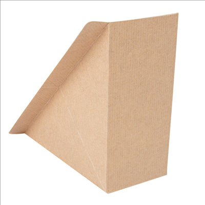 BOÎTES SANDWICH TRIANGULAIRE + FENÊTRE AUTO-ADHÉSIVE 'THEPACK' 220 G/M2 + OPP 12,4x12,4x5,5 CM NATUREL CARTON ONDULÉ NANO-MICRO (500 UNITÉS)