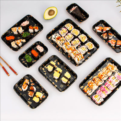 RÉCIPIENTS POUR "SUSHI"  20PE + 280 +16PE G/M2 14x8x2,4 CM NOIR KRAFT (800 UNITÉS)