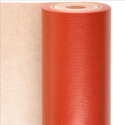 PAPIER CADEAU COULEUR UNIE  60 G/M2 0,70x100 M ROUGE KRAFT VERGÉ (1 UNITÉ)