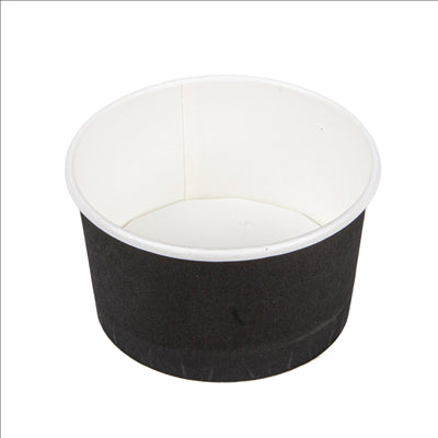 POTS À GLACES 180 ML 250 + 18PE G/M2 Ø 8,7x5,2 CM NOIR CARTON (2000 UNITÉS)