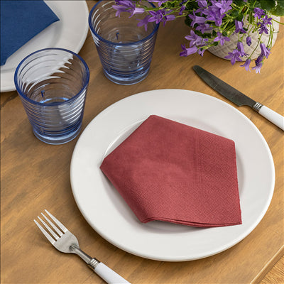 SERVIETTES ECOLABEL 2 PLIS  18 G/M2 39x39 CM BORDEAUX OUATE (1600 UNITÉS)