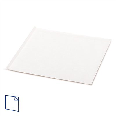 SACHETS OUVERTS 2 CÔTÉS 'OPEN PACK' 22 G/M2 + 8 LDPE 12x12,2 CM BLANC KRAFT (100 UNITÉS)