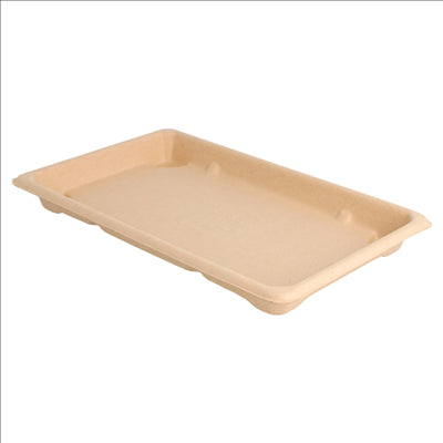 BOÎTES SUSHI 'BIONIC'  21,3x13,3x1,5 CM NATUREL BAGASSE (800 UNITÉS)