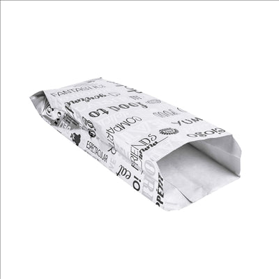 SACHETS POUR SANDWICHES 'PAROLE' 35+20 G/M2 9+4x22 CM ARGENTE PARCHEMIN + ALUMINIUM (500 UNITÉS)