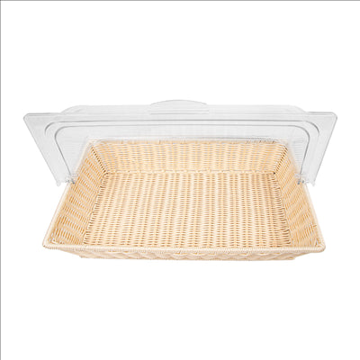 CORBEILLE SIMILAIRE OSIER AVEC COUPOLE GN 1/1   BEIGE PP (1 UNITÉ)