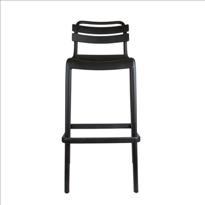 TABOURET HAUT AVEC DOSSIER 'SUPRA-TEK'  52x51x103 CM NOIR PP (4 UNITÉS)