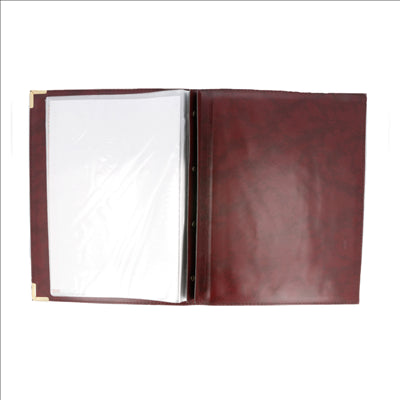 PORTE MENU 8 POCHETTES DIN-A4  25,5x33 CM BORDEAUX PVC (1 UNITÉ)