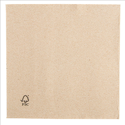 SERVIETTES ECOLABEL 'DOUBLE POINT' 19 G/M2 30x30 CM NATUREL OUATE RECYCLÉE (1800 UNITÉS)