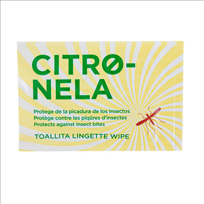 LINGETTES CITRONNELLE  50 G/M2 6,8x10 CM BLANC CELLULOSE (300 UNITÉS)