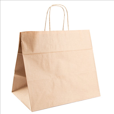 SACS SOS TRAITEUR AVEC ANSES  90 G/M2 32+21x28,5 CM NATUREL KRAFT (250 UNITÉS)