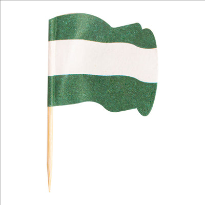 PETITS DRAPEAUX ANDALUCÍA  4x3/6,5 CM ASSORTI BOIS (144 UNITÉS)