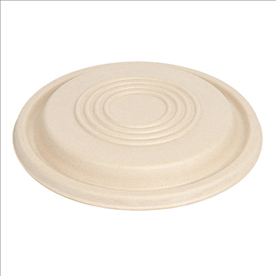 COUVERCLES BAS POUR RÉFÉRENCES 251.57/58/59 'BIONIC'  Ø 21,4x1 CM NATUREL BAGASSE (400 UNITÉS)