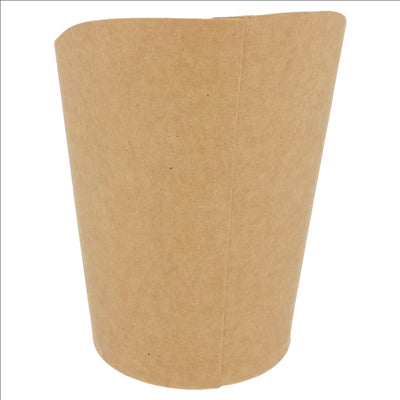 GOBELETS A FRITES OUVERTS 'FEEL GREEN' 9 OZ - 270 ML 200 + 25PE G/M2 Ø7x10,5 CM MARRON CARTON (100 UNITÉS)