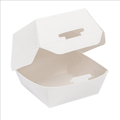 MINI BOÎTES BURGER  250 G/M2 5,3x5,7x5 CM BLANC CARTON (500 UNITÉS)