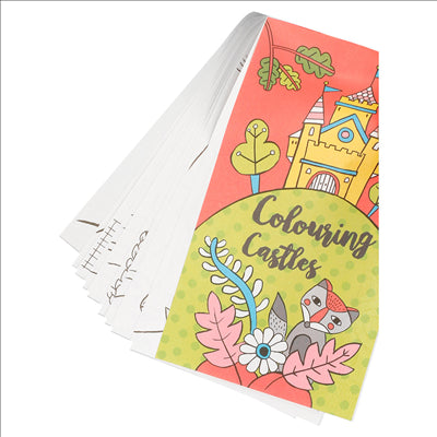 CAHIERS COLORIAGE "ASSORTIES CHÂTEAUX ET VISAGES"  100 G/M2 12,5x22 CM QUADRICHROMIE CELLULOSE (400 UNITÉS)