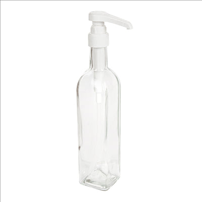 BOUTEILLE + POMPE CONDIMENTS 500 ML 6x29,7 CM TRANSPARENT VERRE (24 UNITÉS)