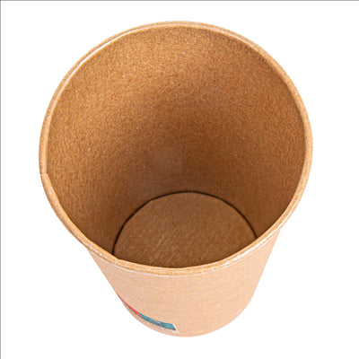 GOBELETS 16 OZ - 480 ML 250 + 21PE G/M2 Ø9/6x12,8 CM MARRON CARTON (1000 UNITÉS)