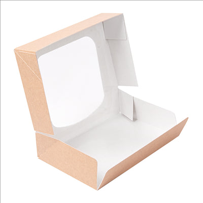 RÉCIPIENTS SUSHI+FÊNETRE 'THEPACK' 220 G/M2 + OPP 17,5x12x4,5 CM MARRON CARTON ONDULÉ NANO-MICRO (400 UNITÉS)