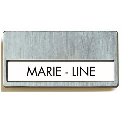 PLAQUES D'IDENTIFICATION  6,7x4 CM ARGENTE PLASTIQUE (25 UNITÉS)