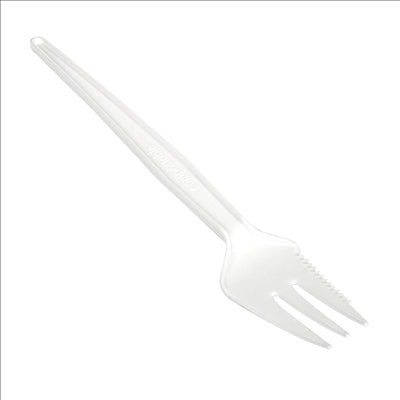 COUTEAU / FOURCHETTE  13 CM BLANC CPLA (1000 UNITÉS)