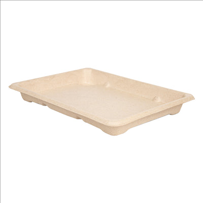 BOÎTES SUSHI 'BIONIC'  18,5x13x1,5 CM NATUREL BAGASSE (800 UNITÉS)