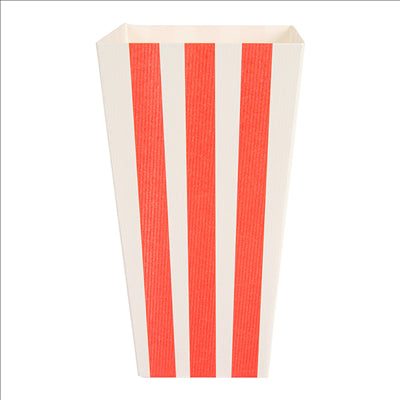 RECIPIENTS POP-CORNS 'THEPACK STRIPES' 2 L 230 G/M2 8x11x20,5 CM BLANC CARTON ONDULÉ NANO-MICRO (600 UNITÉS)