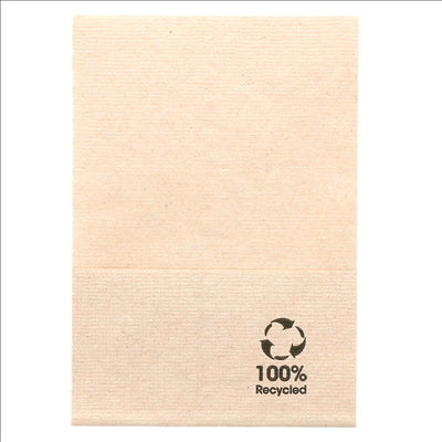 SERVIETTES ECOLABEL 1 PLI 'MINI SERVIS' 23 G/M2 17x17 CM NATUREL OUATE RECYCLÉE (9600 UNITÉS)