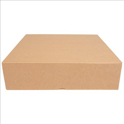 BOÎTES PATISSERIES SANS FENÊTRE 'THEPACK' 240 G/M2 30x30x8 CM NATUREL CARTON ONDULÉ NANO-MICRO (100 UNITÉS)